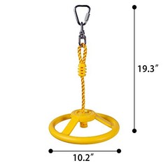 Ninja Wheel Obstacle for Kids Adults 360 Degrees Rotating Joint Jungle yellow