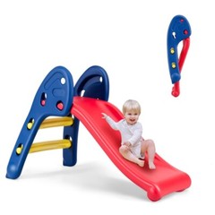 2-Step Children Folding Slide Plastic Fun Toy Sturdy Kids Indoor Outdoor Playset