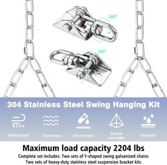1500Lbs Heavy Duty Porch Swing Hanging Hardware Kit