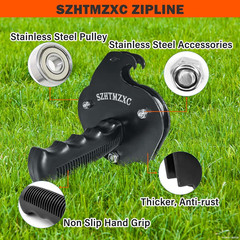 Zipline Pulley Eagle for Kids, Backyard Fun Zip Line Pulley Black | Heavy Duty