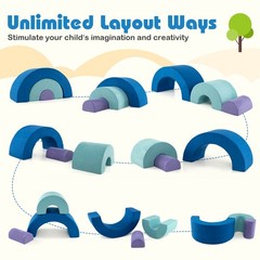 Rainbow Arc Climber Playset Foam Climbing Blocks w/ Machine Washable Covers