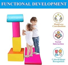 Kids Foam Climbing Blocks 5 Piece Set Soft Play Shapes for Toddlers Baby Indoor