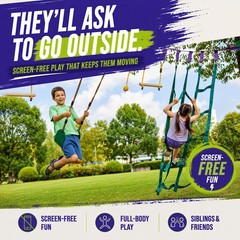 Ninja Warrior Obstacle Course for Kids – Ultimate Outdoor Fun 2×55 Ft Ninja S…