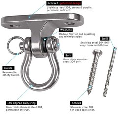 IOH 2 Pcs Heavy Duty Swing Hangers with 4 Screws Stainless Steel 304 Antirust…