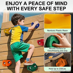 17 Pack Playground Accessories for Kids – 10Pc Colourful Rock Climbing Holds, 4P
