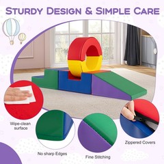5 Pieces Foam Climbing Toys, Colorful PU Leather Climbing Blocks for Toddlers