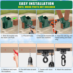 A-Frame Swing Set Brackets 2 Pcs Heavy Duty Swing Set Hardware with Swing Hanger