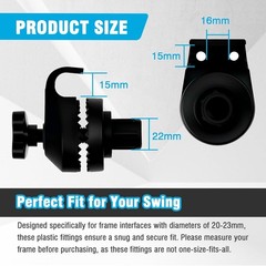 2 Pcs Garden Swing Plastic Fittings – Porch Patio Swing Frame Parts to Attach.