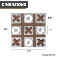 Play Platoon Magnetic Tic Tac Toe Game – Large Metal and Wooden Wall Mounted Boa