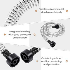 2 Pcs Heavy Duty Stainless Steel Zipline Spring Brake 5.3 Ft Long Zipline Stoppe