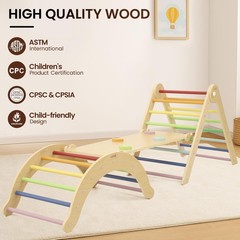 7-in-1 Foldable Pikler Triangle Set for Toddlers: Indoor Climber with Ramp & …