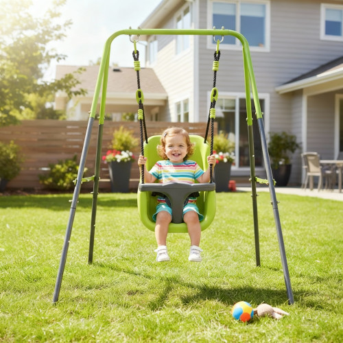 Indoor-Outdoor Baby Swing with Safety Seat for Toddlers