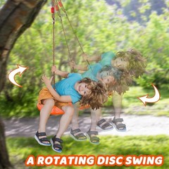 Durable Rotating Disc Swing for Ages 3+ – 330lbs Capacity, Indoor/Outdoor Use