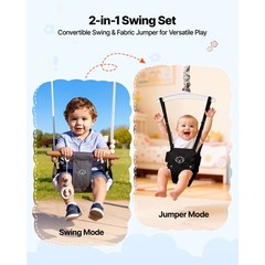 Uimoso Toddler Swing and Jumper Combo with A-Frame Stand in Black
