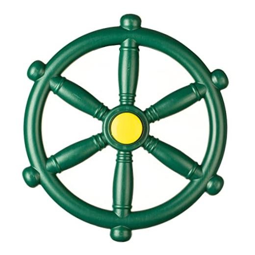 Green and Yellow Outdoor Playground Captain Pirate Ship Wheel, Plastic