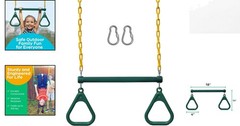 Green Trapeze Swing Set – Durable, Safe & Easy to Install Outdoor Equipment