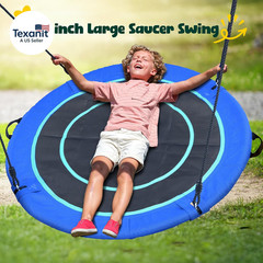 50″ Large Saucer Swing with Frame for Kids Outdoor, 6.5 Ft Tall 500 Lbs Swing Se