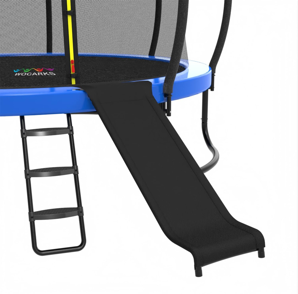 Trampoline Ladder and Slide Kit – Universal 3 Steps Stair Slide with Buffer, Eas
