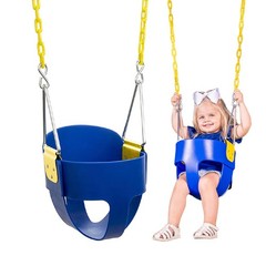 High Back Full Bucket Toddler Swing Seat, Blue