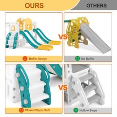 Double Kids Slide Climb Playset Toddler Boys Girls Playground Indoor Outdoor Toy