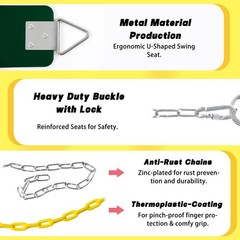 Swing Set for with 66” Chain-Play Swing for Adults with Stainless Steel Taian…