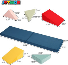 8-Piece Fabric Soft Foam Climbing Blocks with Ball Pit for Toddlers, (26”X26”X