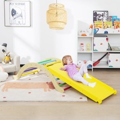 3-in-1 Kids Climbing Ladder Set Toy Climbing Arch with Reversible Ramp & Padding