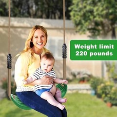2 Packs 220LB Capacity Swing Seat Set with Adjustable 2 Pcs Green Swing Seat