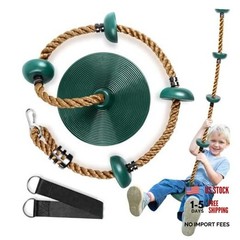 Climbing Rope Tree Swing with Platforms and Swing Seat Outdoor Green-brown Rope
