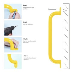 17” Yellow Monkey Bars Indoor, Outdoor Playground Handles, 6 Pieces