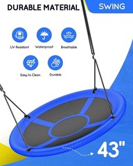 Family-Friendly 43″ Saucer Swing – Waterproof & Tear-Resistant for All Ages