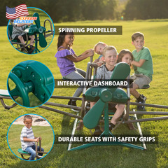 Kids’S Ace Flyer Metal Teeter Totter Green and Brown FREE SHIPPING USA