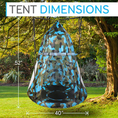 40″ Kids Hanging Tent Swing, Outdoor Saucer Swing with Hang Kit and Swinging Swi