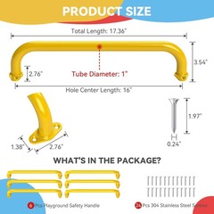 17.3 Inch Safety Playground Handles Metal Indoor Outdoor Climbing Monkey Bars…