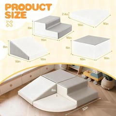 Climbing Foam Blocks for Toddlers: Waterproof Pu Leather Soft Climber – 4 Pcs To