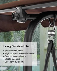 2Pcs Porch Patio Swing Fittings to Attach Canopy to Frame, Garden Plastic…