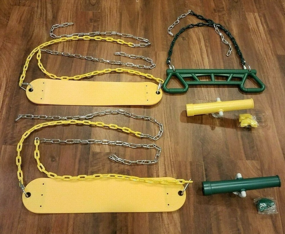 NEW Swingset Swing Yellow and Green Playground Playset Accessories Lot