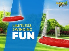 SWING SET STUFF INC. FLAT SEAT WITH 5.5 FT. UNCOATED CHAIN RED toy kids 0309