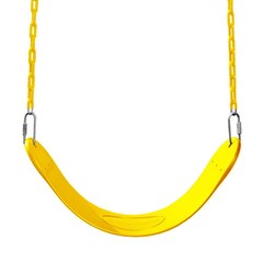 WS 4699 27″ Swing Seat with 58″ Coated Chains for Backyard Swing Sets, Yellow