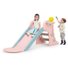 Kids Boys Girls Toddlers Climbing Slide Indoor Outdoor w/ Basketball Hoop