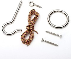 Hook and Ring Swing DIY Kit Heavy-Duty Hardware and String Ring Toss Game Ind…