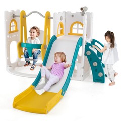 7-in-1 Toddler Slide & Swing Set Indoor Playground for Kids Age 1-3 Years Old