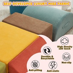 jela Kids Foam Climbing Blocks 6Pcs Soft Play Equipment Miss Fabric, Toddler