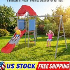 Playground Swing Sets Playset for Backyard with Slide Outdoor Play Set for Kids