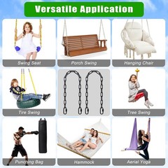 2 Pack 40 Inch Hanging Swing Chain with 4 Carabiners, 1000LB Capacity Plastic…