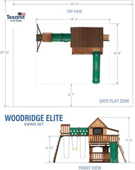 Woodridge Elite Cedar Wood Swing Set with Wave Slide, Clubhouse, Crawl Tunnel, C