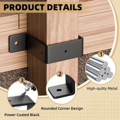 6 Pcs 4″ x 4″ Strap Post Ties,Heavy Duty deck fence post brackets for 4″x4″ w…