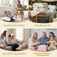 Baby Swings for Infants, Portable Baby Swing for Indoor and Outdoor, Bluetoot…