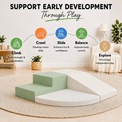 Soft Foam Climbing Blocks for Toddlers, 7-Piece Baby Foam Climbing Blocks, In…