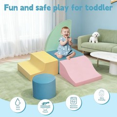5-Piece Climbing Toys for 1 Year Old, Toddler Climbing Toys Indoor, Soft Play…